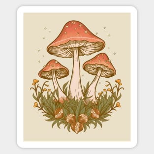 Cottagecore Mushrooms Sticker